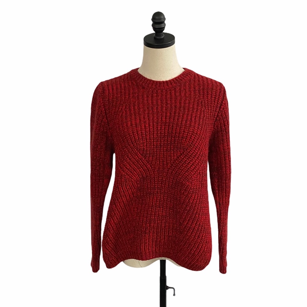 Maje Dublin Red Marled Rib Sweater | 8 MEDIUM - Picture 8 of 11